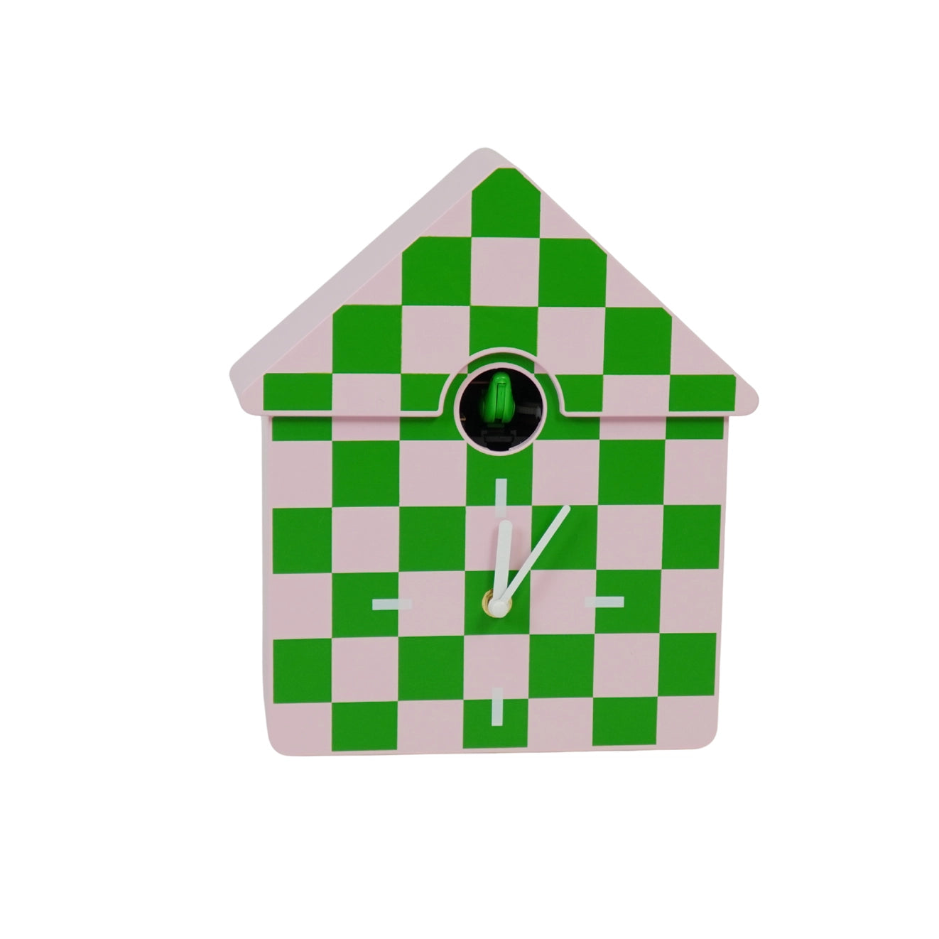 Clock Cuckoo Green/Pink- 24x27x9cm