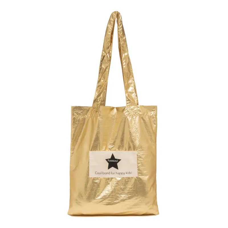Shiny Metallic Tote Bag - Gold
