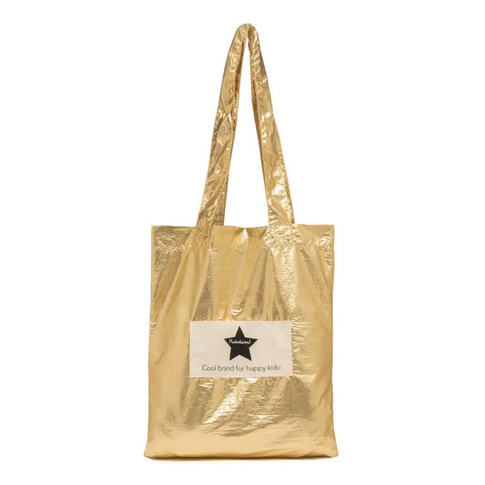 Shiny Metallic Tote Bag - Gold