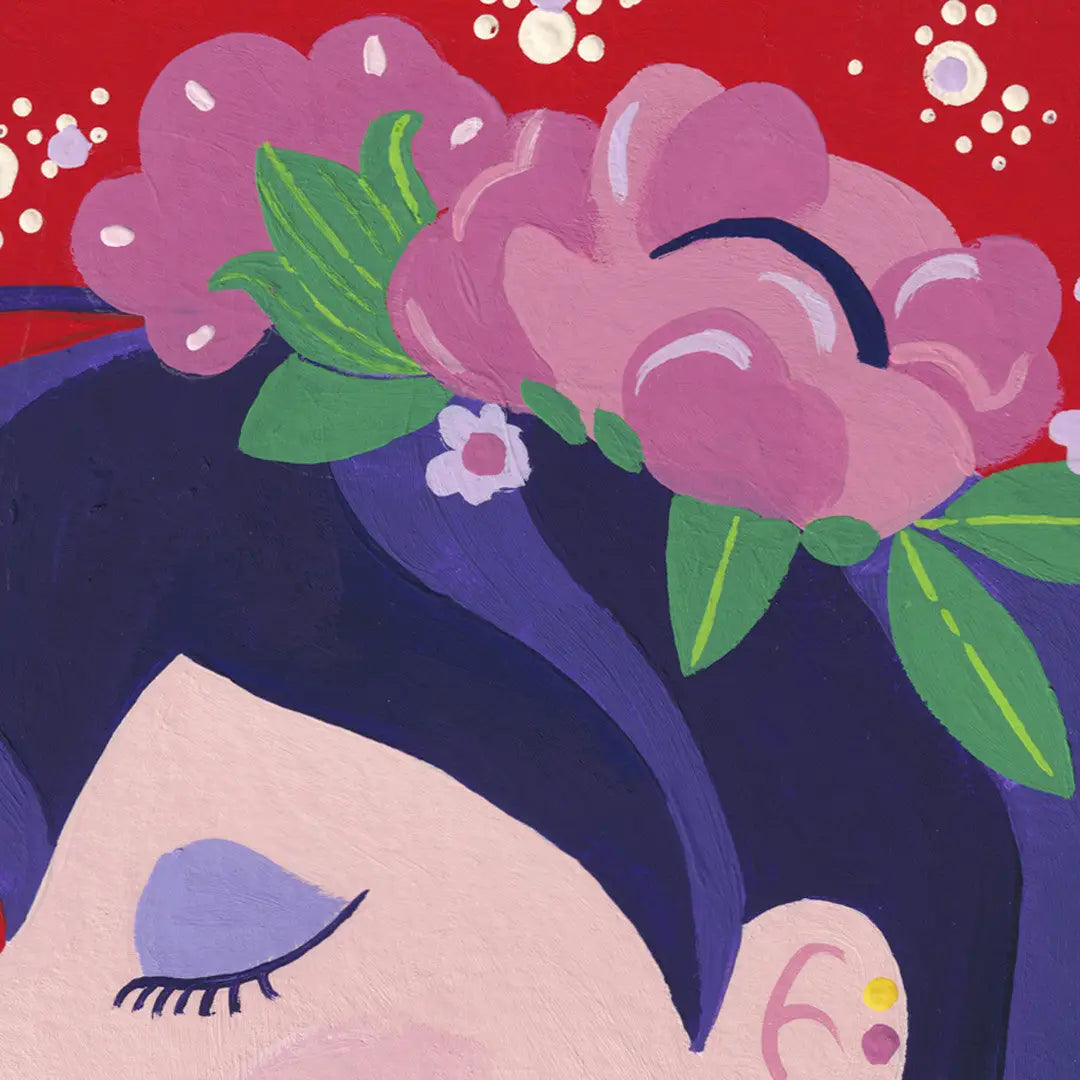 Girl with a Flower POSTER A4 30x20 cm