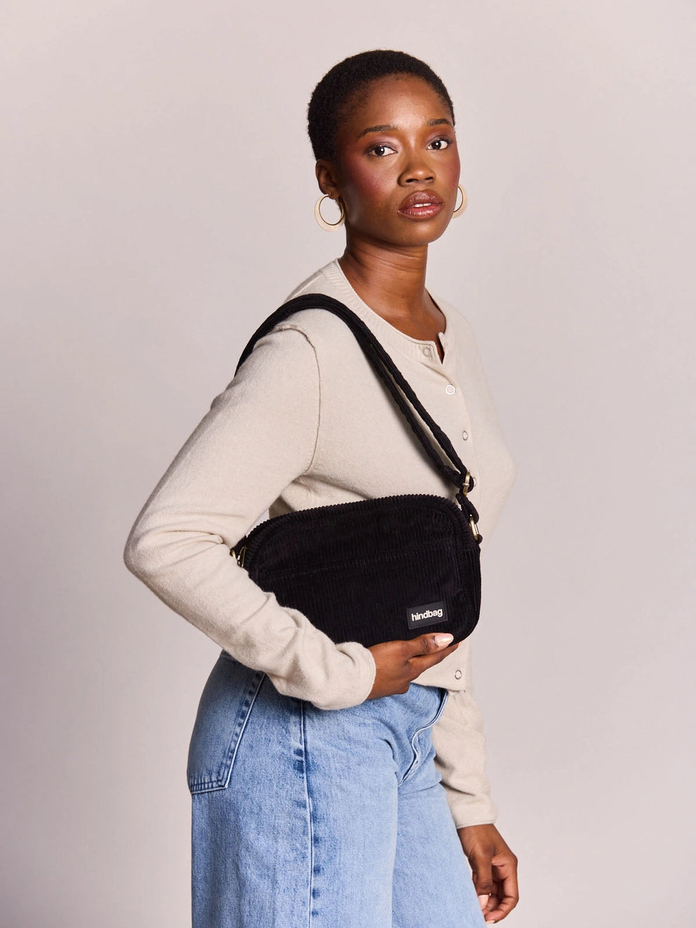Nino Black Velvet Crossbody Bag