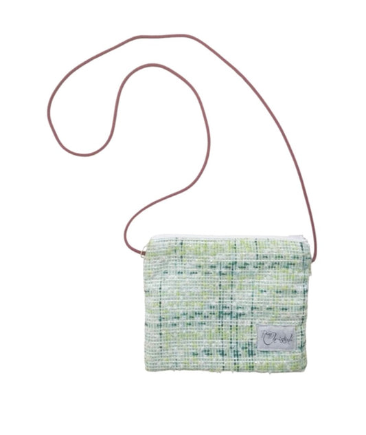 GREEN COCO ZIPPER POUCH CROSS BODY