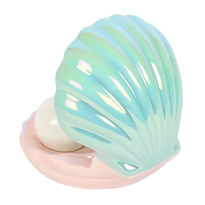 Iridescent Clam Shell Coastal Salt and Pepper Shakers