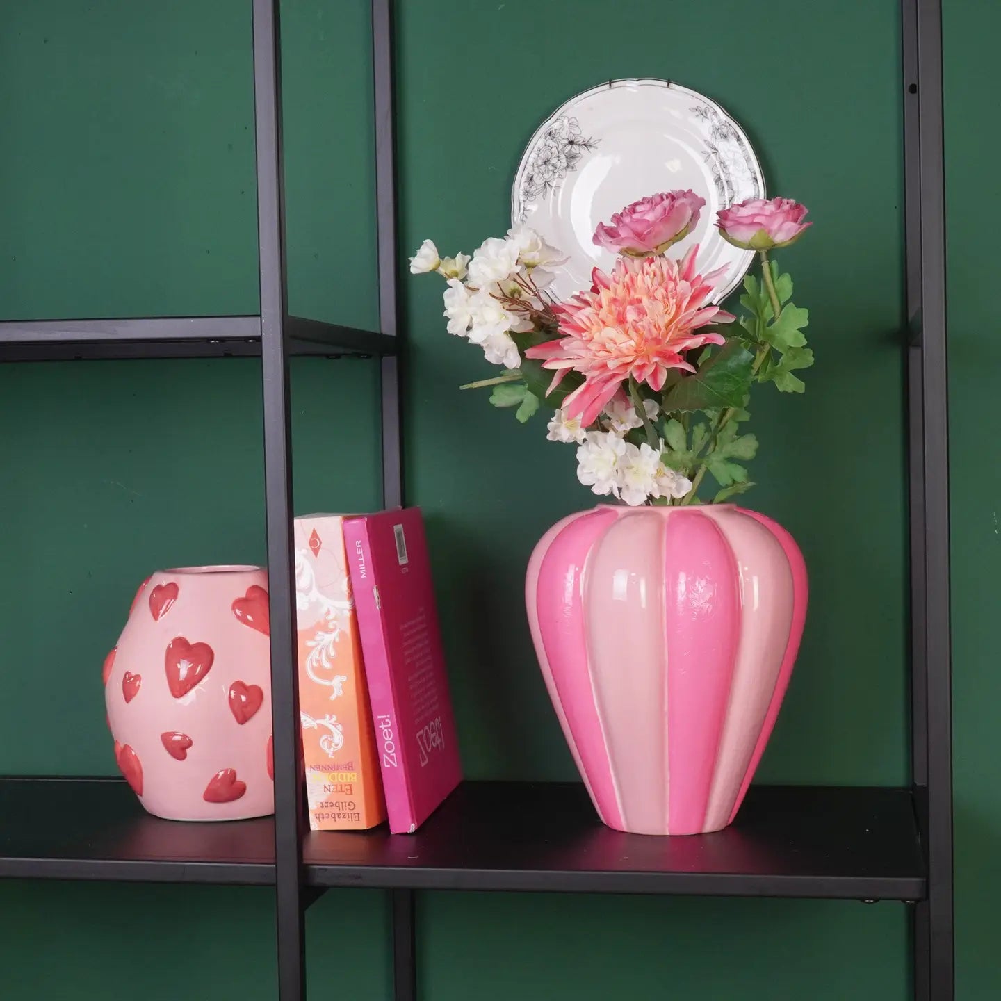 Flower Vase Neon Pink/ Light Pink 20x20x21,5 cm