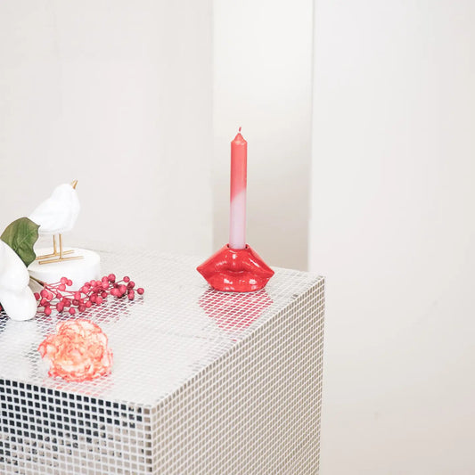 Red Lip Candle Holder  10,5x6,5x5,5cm
