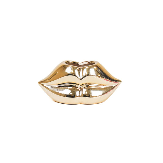 Gold Lip Pot - 15,5x6,5x7,5cm