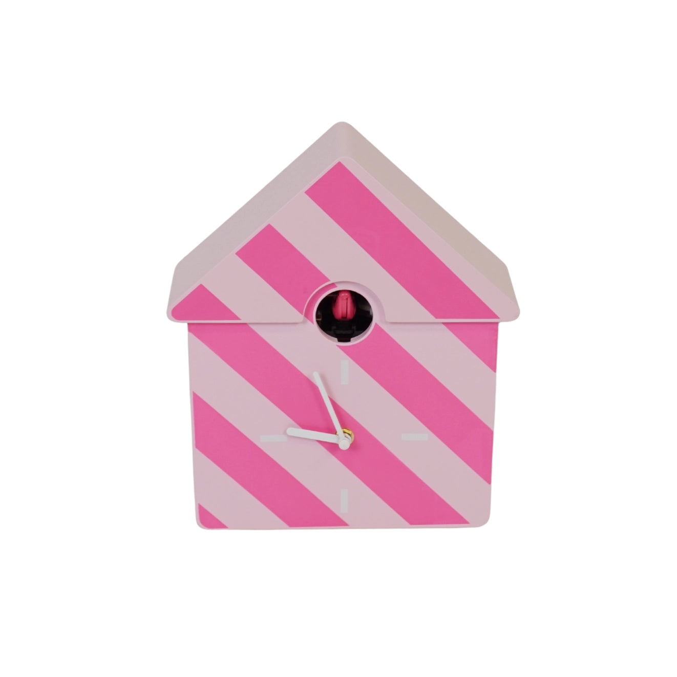 Clock Cuckoo Striped Pattern/Pink 24x27x9cm