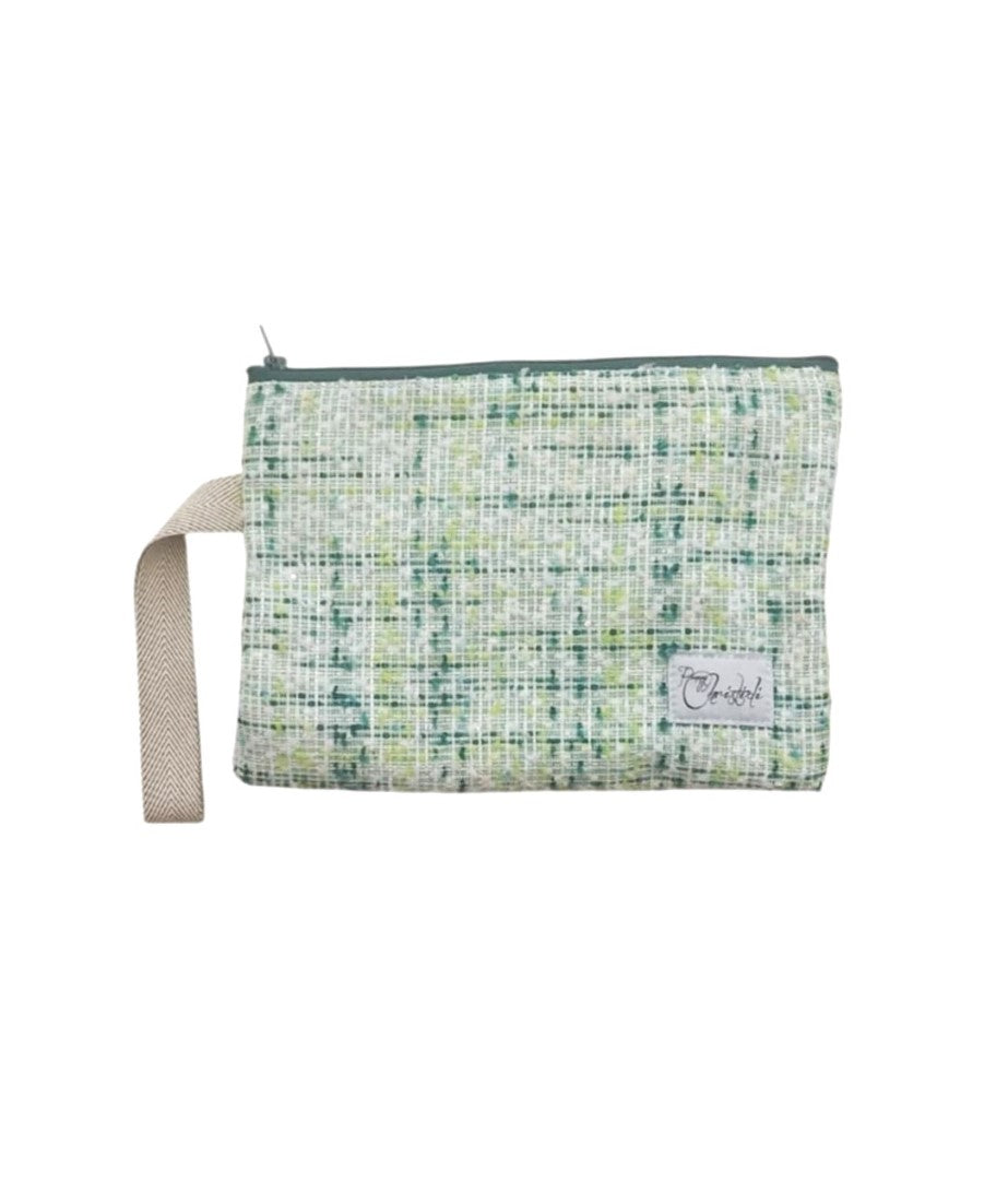 GREEN COCO ZIPPER POUCH