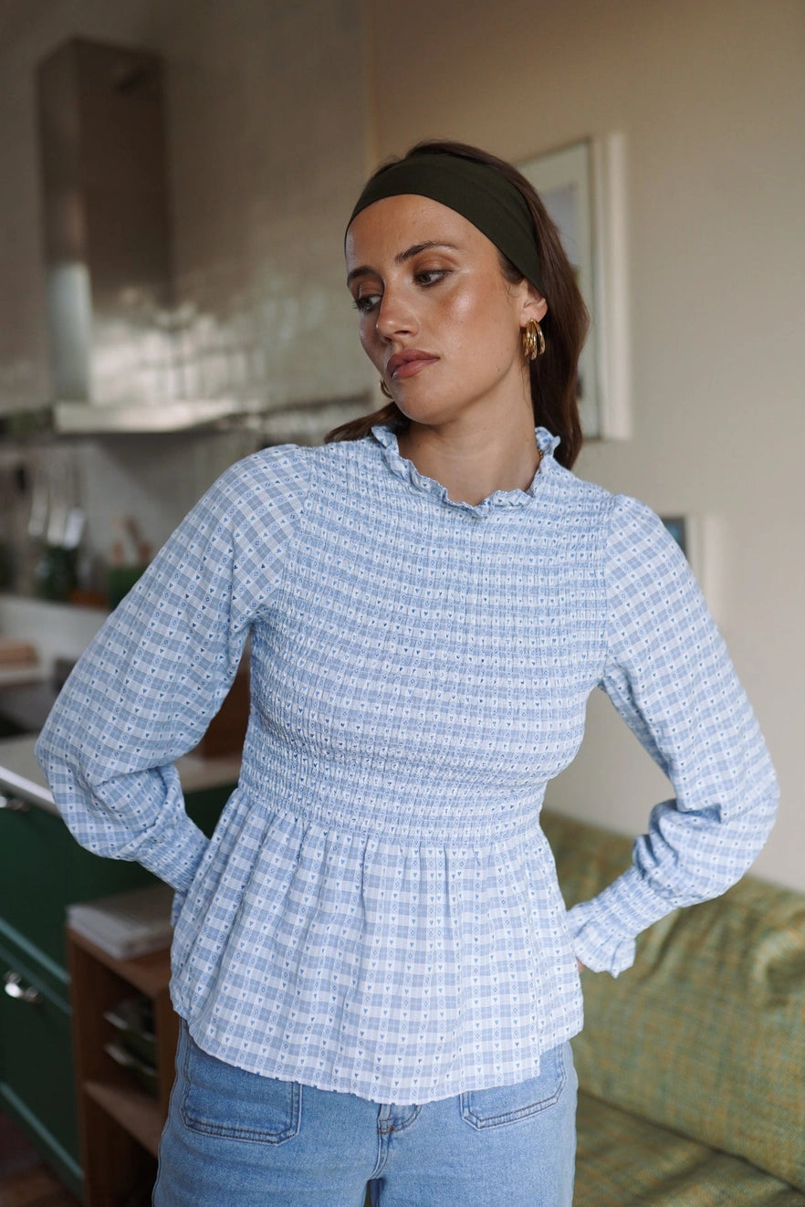 Baby Blue Striped Blouse