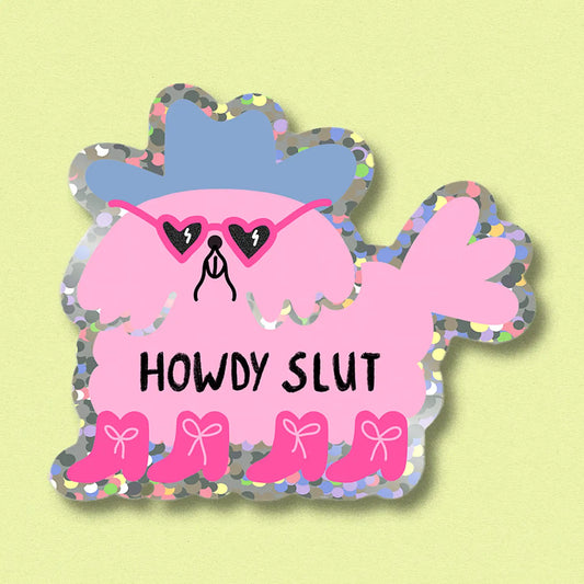 Glitter Sticker "Howdy"