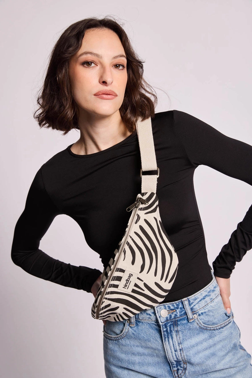 Olivia In Cream Zebra Belt Bag