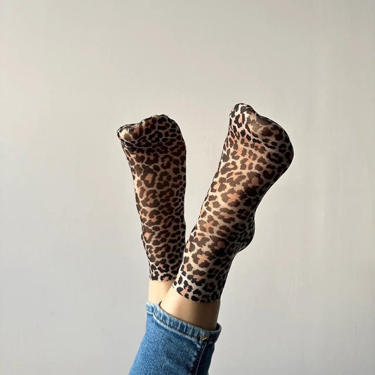 Jane Leopard Socks