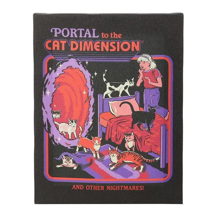 Hanging Canvas " the Cat Dimension" 19x25cm By Steven Rhodes