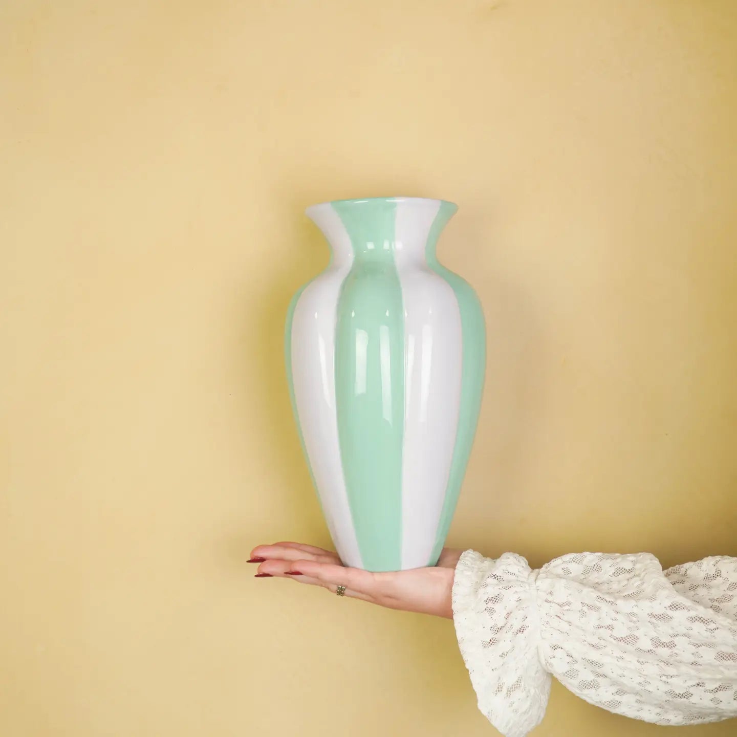 Flower Vase Lilac/ Green 16,5x16,5x29,5 cm