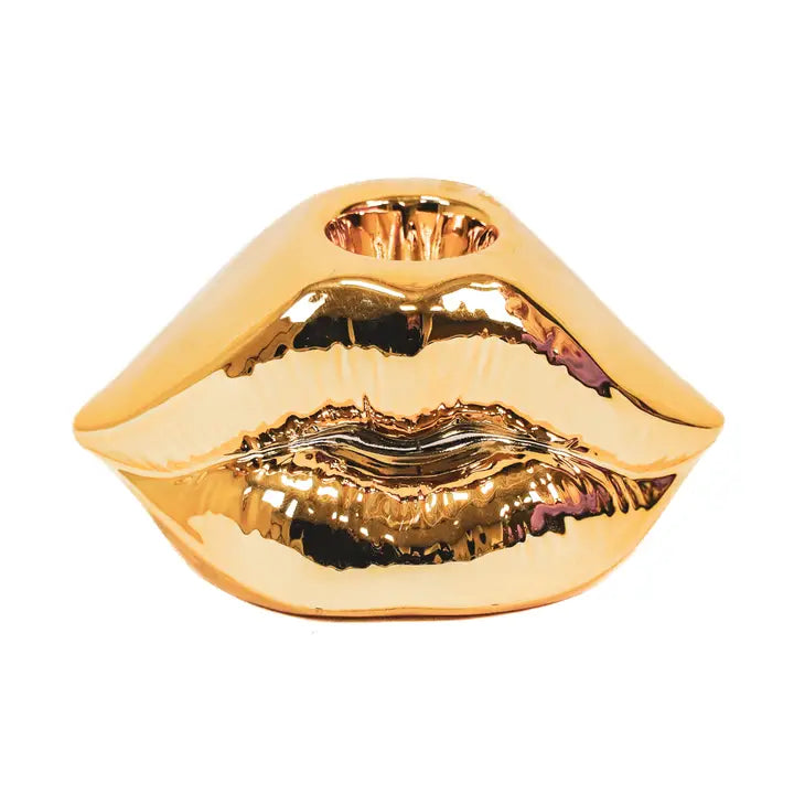 Gold  Lip Candle Holder  10,5x6,5x5,5cm