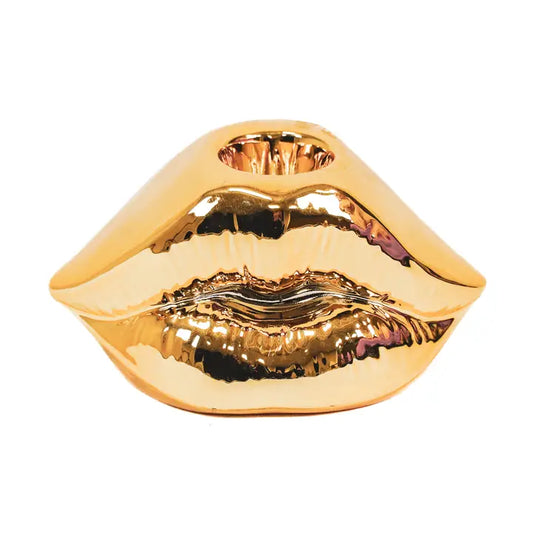 Gold  Lip Candle Holder  10,5x6,5x5,5cm