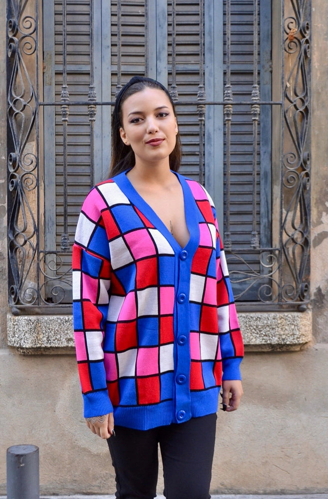 Pop Grid Cardigan
