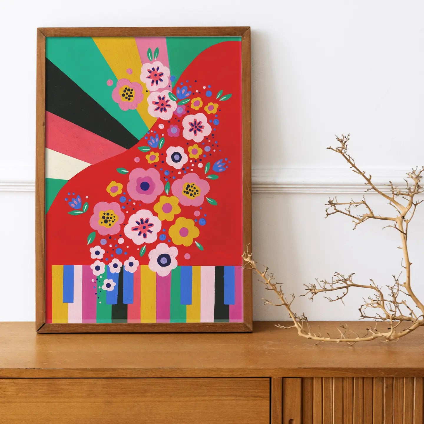 Flowered Piano POSTER A4 30x20 cm