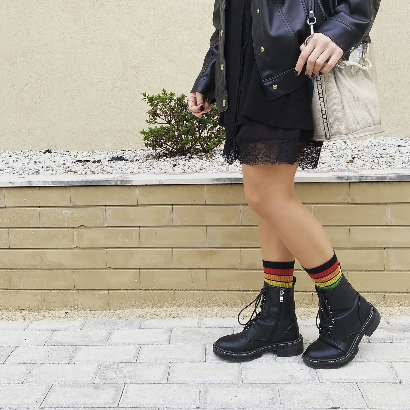 Black Striped Socks