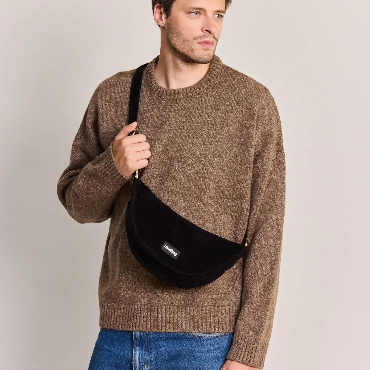 Andrea Black Velvet Crossbody Bag