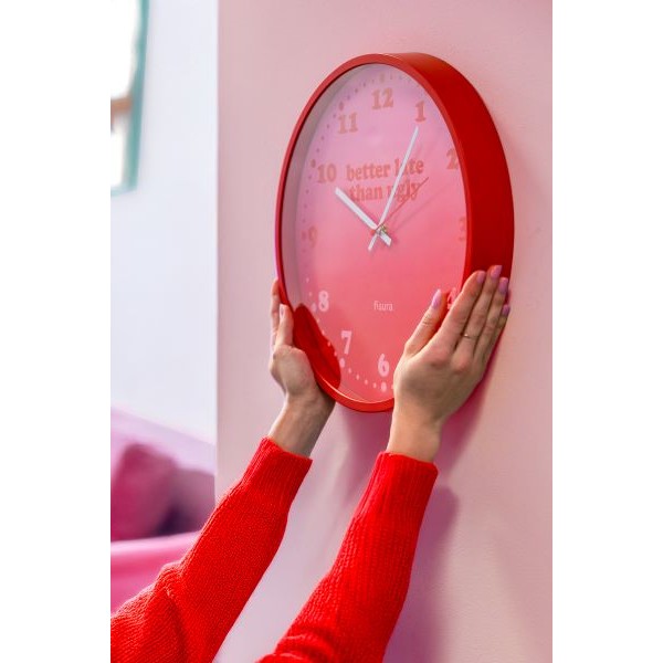 Wall Clock  'BETTER LATE THAN UGLY' 35x4 cm