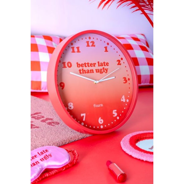 Wall Clock  'BETTER LATE THAN UGLY' 35x4 cm
