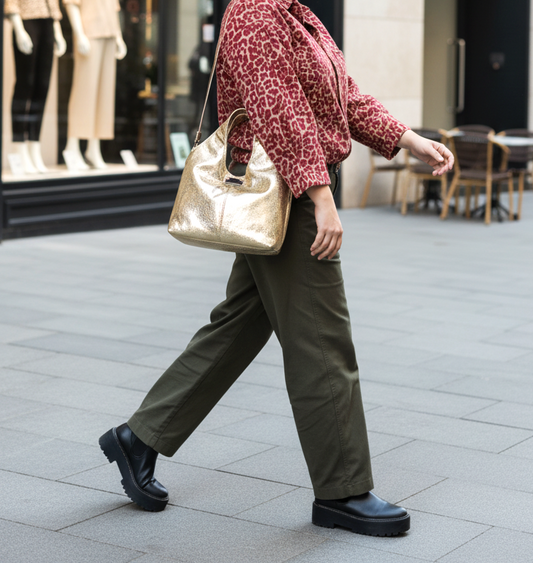 DISCO GOLD  HANDBAG WITH STRAP