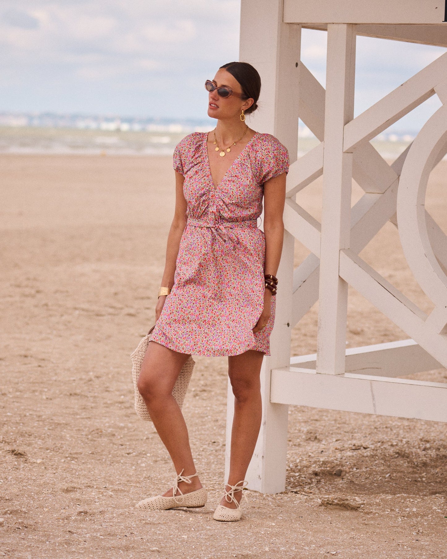 Irène Red Floral Dress