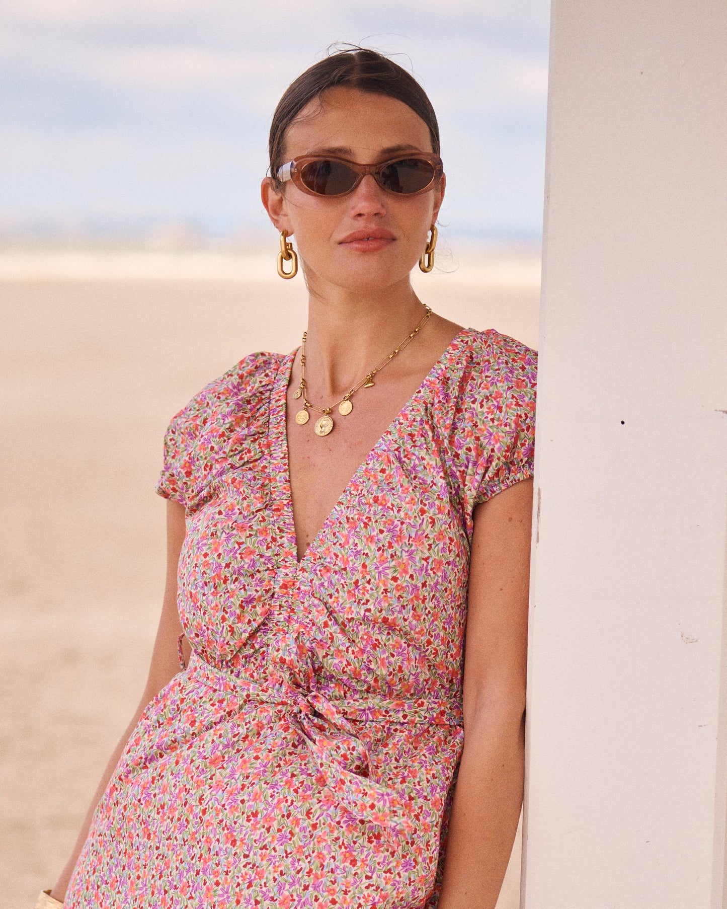 Irène Red Floral Dress