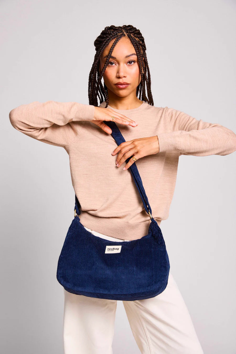 Rosa Navy Velvet Bag